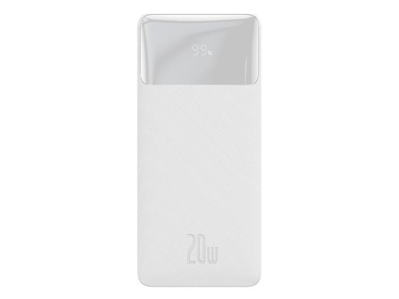 Baseus Bipow 20000mAh, 2xUSB, USB-C, 20W (biały)